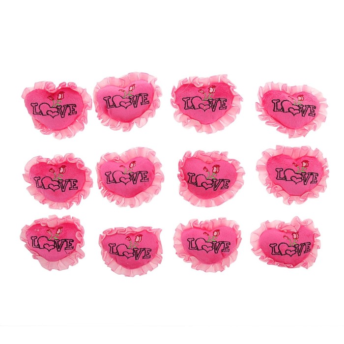 Мягкая игрушка-магнит "Сердце" по краям оборка