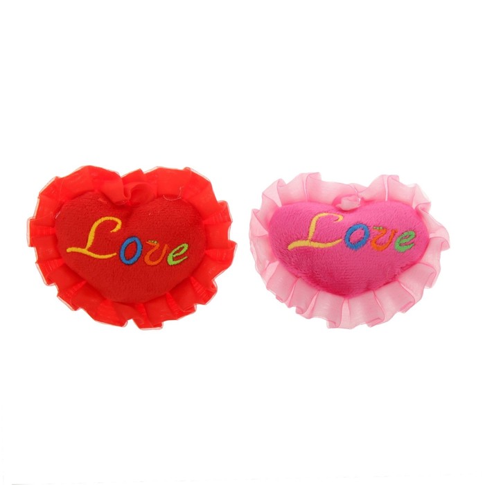 Мягкая игрушка-магнит "Сердце" по краям оборка, цвета МИКС