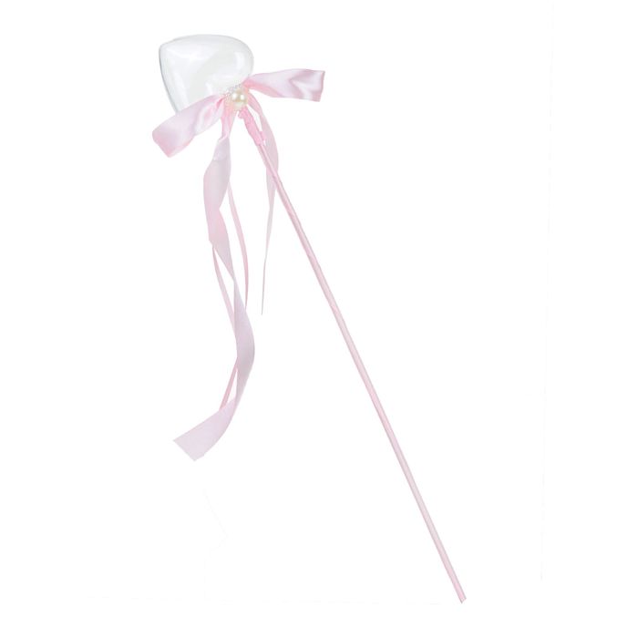 Сюрприз бант на палочке для букетов с сердечком цвет розовый