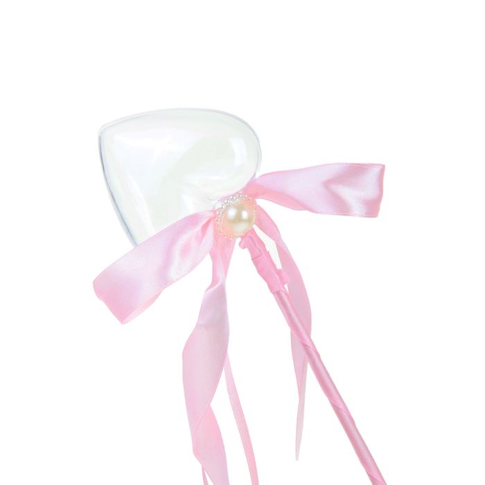 Сюрприз бант на палочке для букетов с сердечком цвет розовый