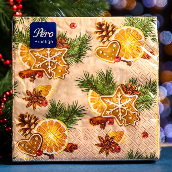 Салфетки бумажные Перышко Prestige 33х33  