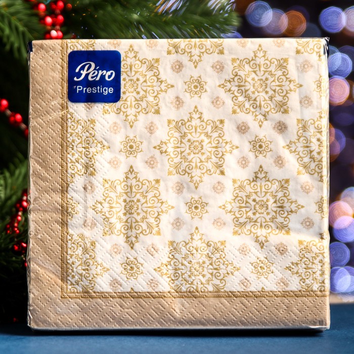 Салфетки бумажные Перышко Prestige 33х33 