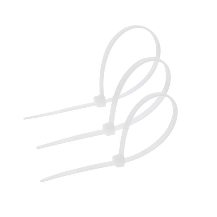 

Хомут нейлоновый, пластик, 4,8х200 мм, белый, в упаковке 100 шт.