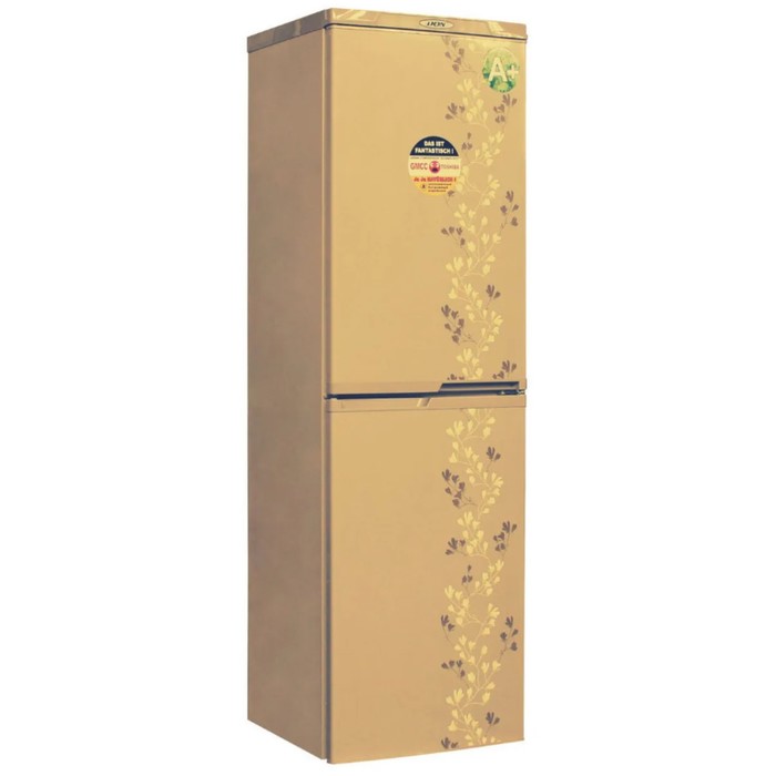 холодильник don r 296 ng двухкамерный класс а 349 л нержавеющая сталь Холодильник DON R-296 ZF, двухкамерный, класс А+, 349 л, золотой цветок