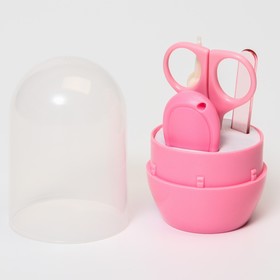 

УЦЕНКА Набор маникюрный детский: ножницы, щипчики, пилочка, пинцет, цвет розовый