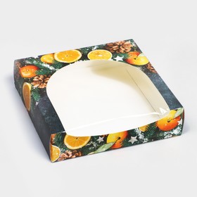 Коробка складная  «Мандарины», 20 х 20 х 5 см