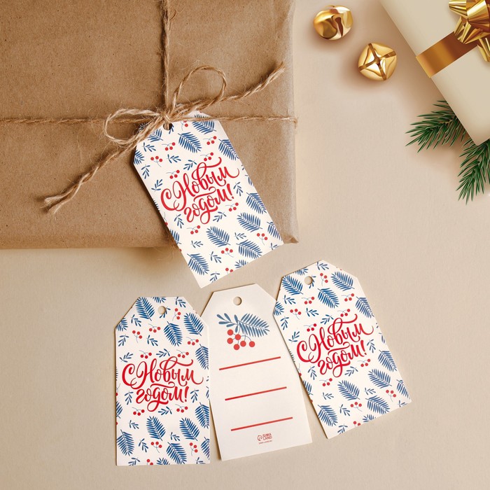 открытка шильдик на подарок снежинка 5 × 9 см Открытка-шильдик на подарок «Новогодний», 5 × 9 см