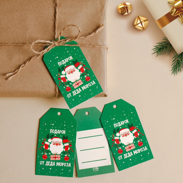 открытка шильдик на подарок снежинка 5 × 9 см Открытка-шильдик на подарок «Подарок от Деда Мороза», 5 × 9 см
