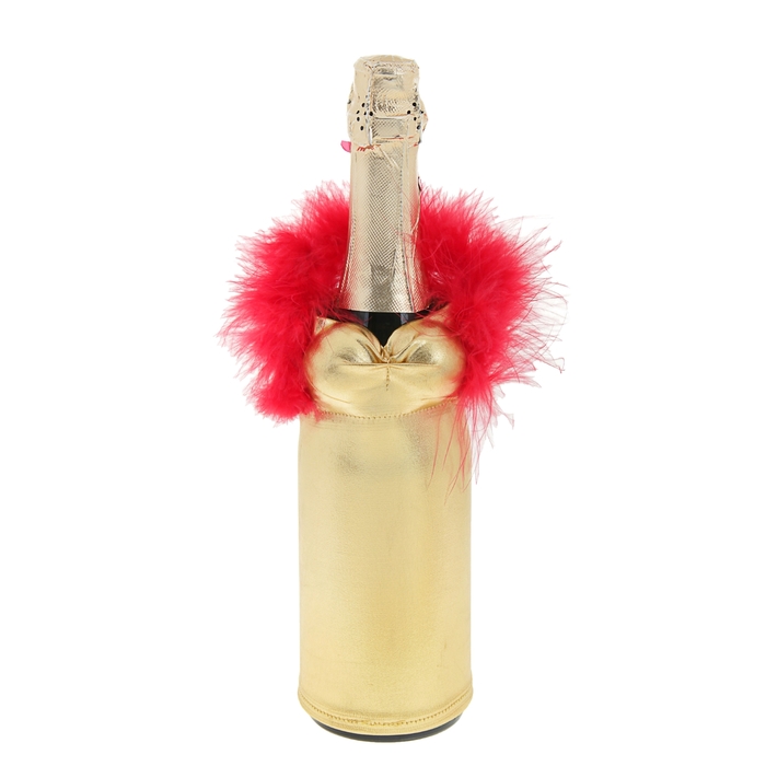 Одежда на бутылку "Жгучая красавица", цвет золотой