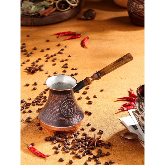 Турка для кофе Армянская джезва, медная, 430 мл турка для кофе армянская джезва с песком медная 420 мл