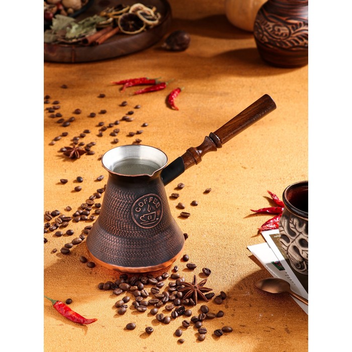 Турка для кофе Армянская джезва, медная, 640 мл турка для кофе армянская джезва чистая медная низкая 280 мл