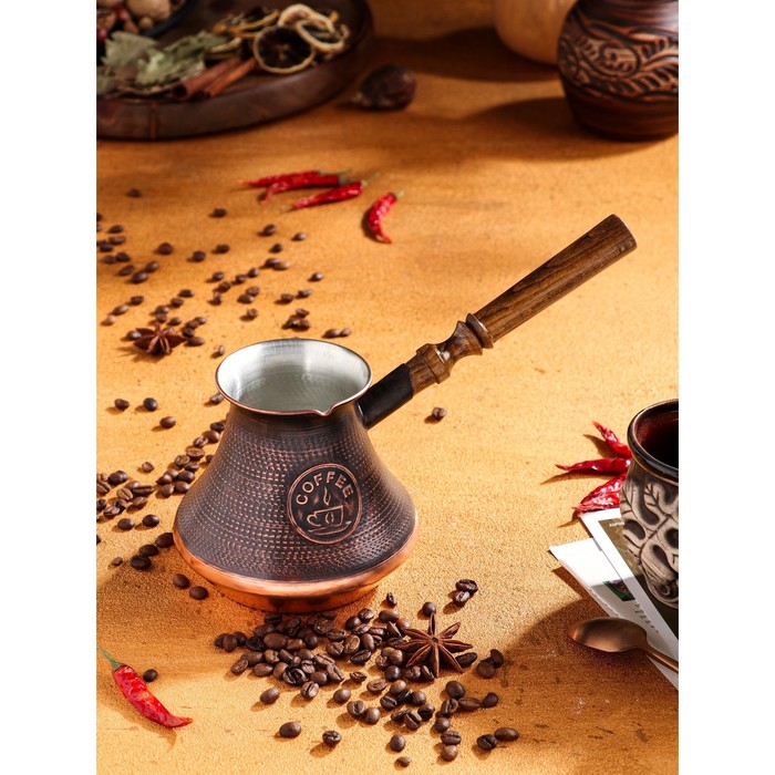 Турка для кофе «Армянская джезва», 720 мл, медь турка для кофе медная кованная джезва лужение олово кофеварка 225 мл