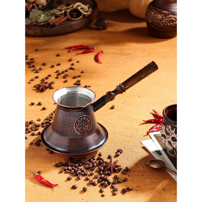 Турка для кофе Армянская джезва, для индукционных плит, медная, 700 мл турка для кофе tas prom армянская джезва для индукционных плит медная 680 мл