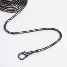 Цепочка-шнурок для сумки, с карабинами, железная, d = 3,2 мм, 120 см, цвет чёрный никель Ош