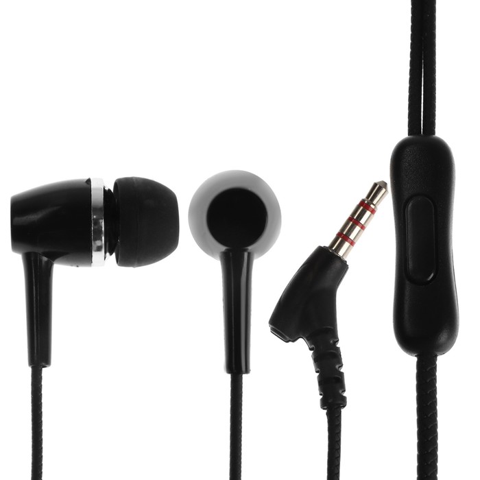 Наушники Red Line Stereo Headset SP08, вакуумные, микрофон, проводные, 1.2 м, черные наушники red line stereo headset sp08 вакуумные микрофон проводные 1 2 м черные