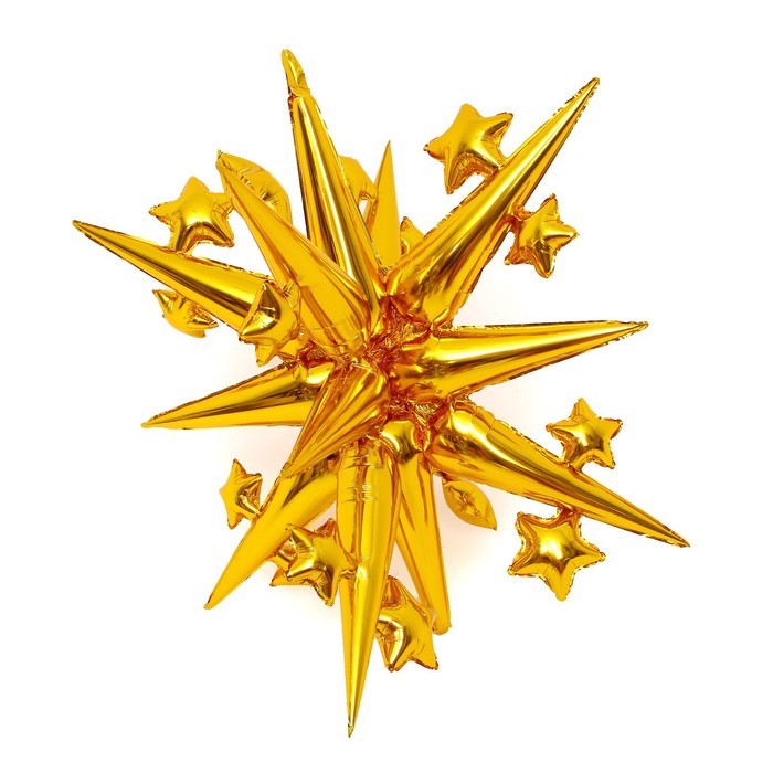 Шар фольгированный 45 «Звезда объёмная», золото шар фольгированный 48 большая ёлка объёмная
