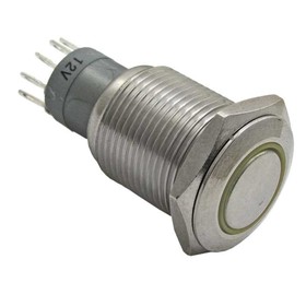 

Кнопка антивандальная с подсветкой RUICHI LAS2-GQF-11E/O on-(on), М16, никелированная латунь 92306
