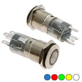 

Кнопка антивандальная с подсветкой RUICHI LAS2-GQF-11E/R on-(on), М16, никелированная латунь 92306