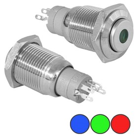 

Кнопка антивандальная с подсветкой RUICHI LAS2-GQH-11D/R on-(on), М16, никелированная латунь 92306
