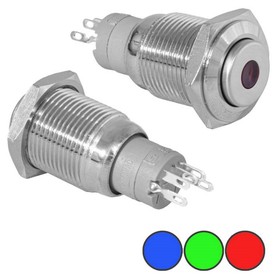 

Кнопка антивандальная с подсветкой RUICHI LAS2-GQH-11ZD/B on-on, М16, никелированная латунь 923062