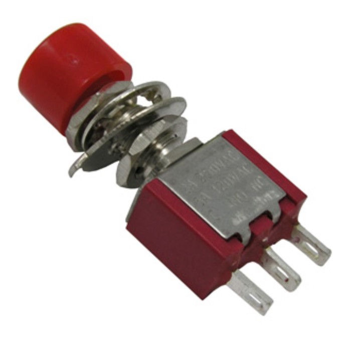 Кнопочный переключатель RUICHI TS-008, ON-ON, 5 А, 250 В, 100 мОм, круглый, красный