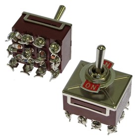 

Тумблер двухпозиц. двухполюс. RUICHI KN3B-402A, ON-ON, 6 А, 250 В, 12 конт, под винт