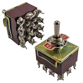 

Тумблер трехпозиц. двухполюс. RUICHI KN3B-403A, ON-OFF-ON, 6 А, 250 В, 12 конт, под винт