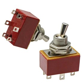 

Тумблер двухпозиц. двухполюс. RUICHI ТП1-2, ON-ON, DPDT, 6 А, 250 В, 6 конт, под пайку