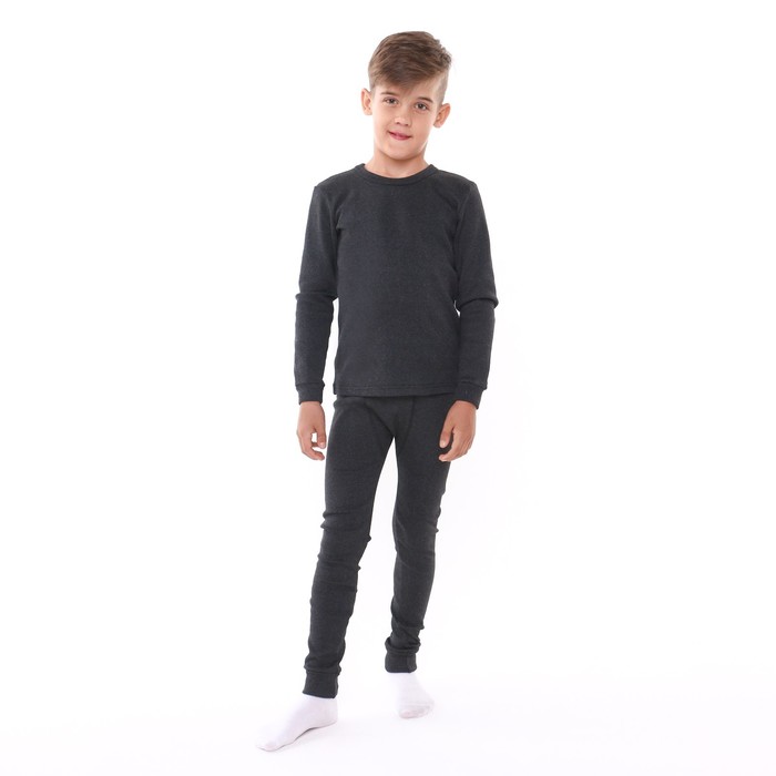 цена Комплект термобелья ( джемпер, брюки) для мальчика, цвет серый, рост 104 см