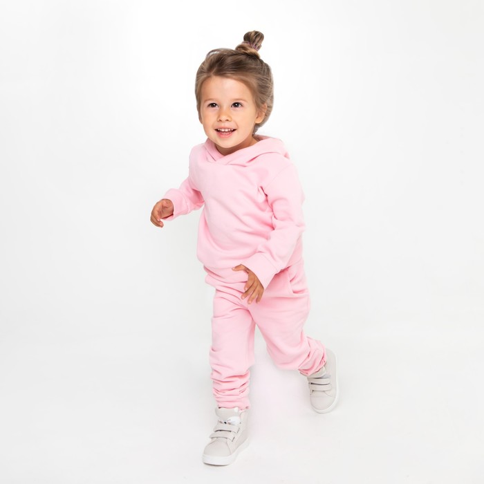 Костюм для девочки (толстовка, брюки) НАЧЁС, цвет светло-розовый, рост 104 см пижама для девочки начёс цвет розовый кот рост 104 см