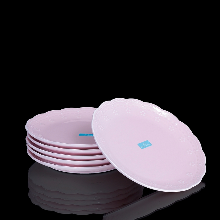 Набор тарелок Dolci розовый (6 шт)