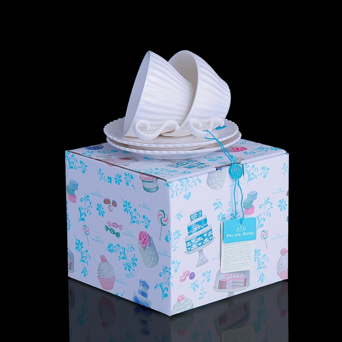 Набор: 2 чайные пары Confetteria белые, 150 мл