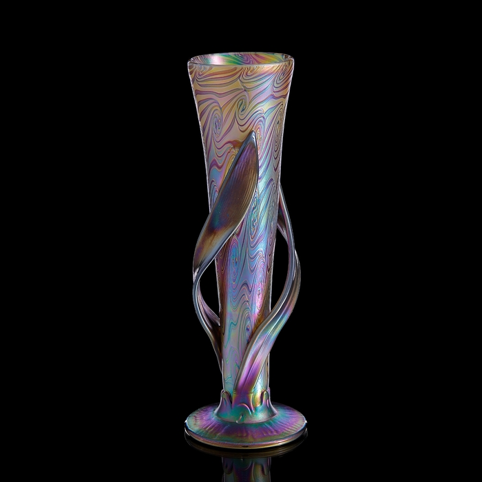 Ваза интерьерная "Iris Leaf Glass", 33 см