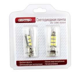 

Лампа светодиодная Skyway H3, 12 В, 12SMD, 1-конт, белая, 2 шт.