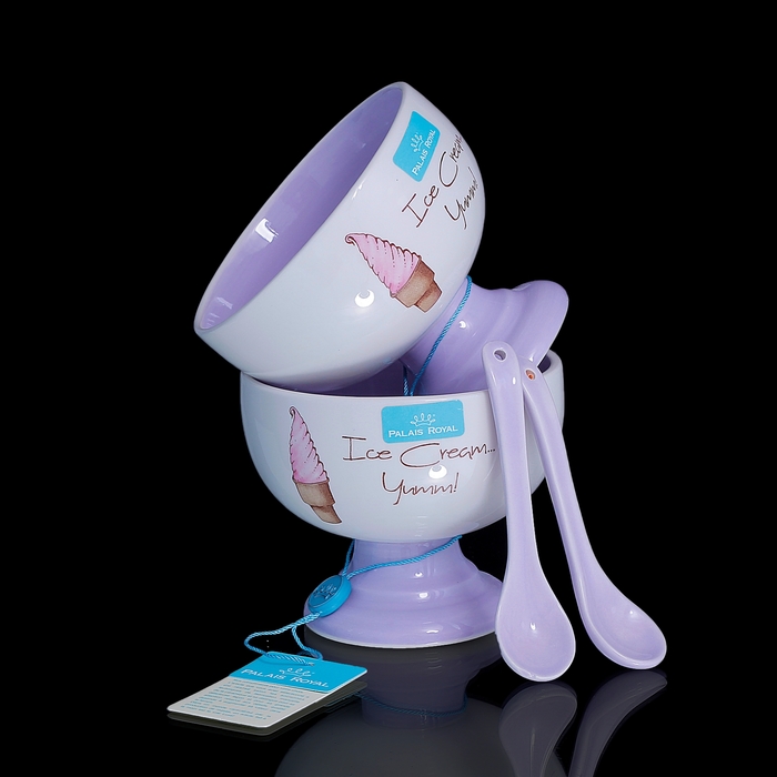 Набор Dessert (2 креманки 250 мл., 2 ложки), лиловый