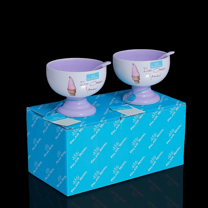 Набор Dessert (2 креманки 250 мл., 2 ложки), лиловый