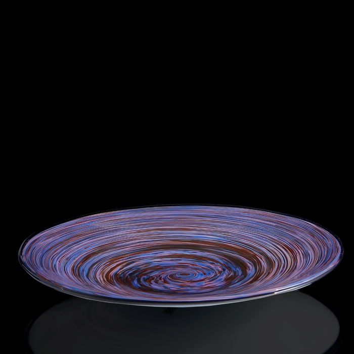Блюдо интерьерное "Milan Glass", синяя, 48 × 48 см