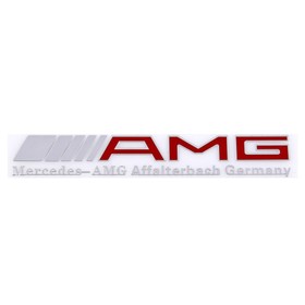 

Шильдик металлопластик Skyway "AMG", наклейка, красный, 150*25 мм