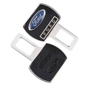 

Заглушка ремня безопасности Skyway Ford, черный/хром, 90*55 мм, 2 шт.