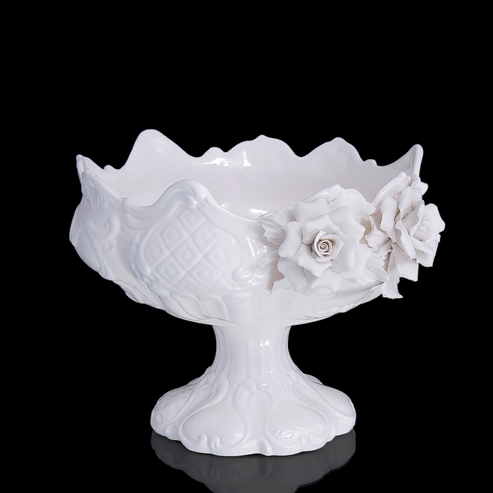 Ваза для фруктов White Rose, белая