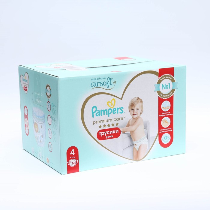 Подгузники-трусики Pampers Premium Care 9-15 кг 76 шт 2991₽