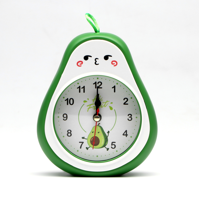 Часы - будильник настольные Авокадо, дискретный ход, 11.5 х 15.5 см, АА часы будильник настольные соломон дискретный ход 6 х 6 см аа