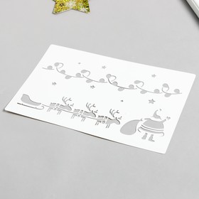 

Трафарет "Дед Мороз, санки" 24х16 см