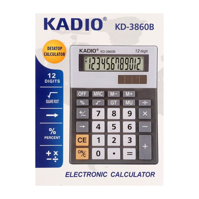 Калькулятор настольный 12-разрядный KD3860B двойное питание,