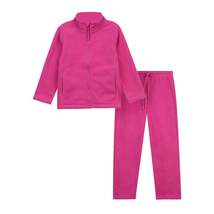 фото Комплект: толстовка и брюки из флиса для девочки, рост 104 см playtoday