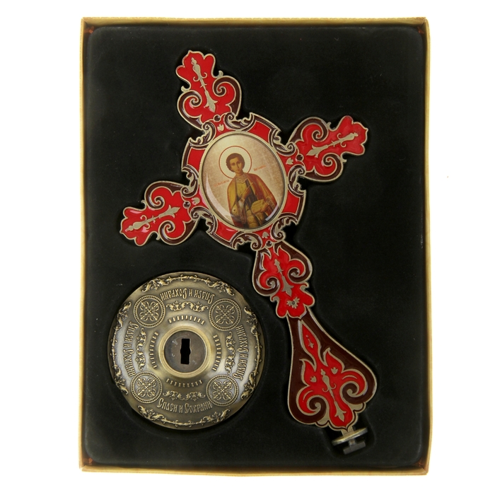 Крест на подставке с иконой "Великомученик и Целитель Пантелеимон"