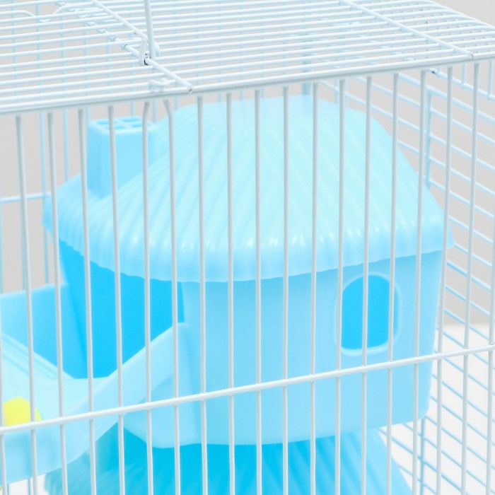 Клетка для грызунов с двухэтажная наполнением 31 х 24 х 40 см, голубая