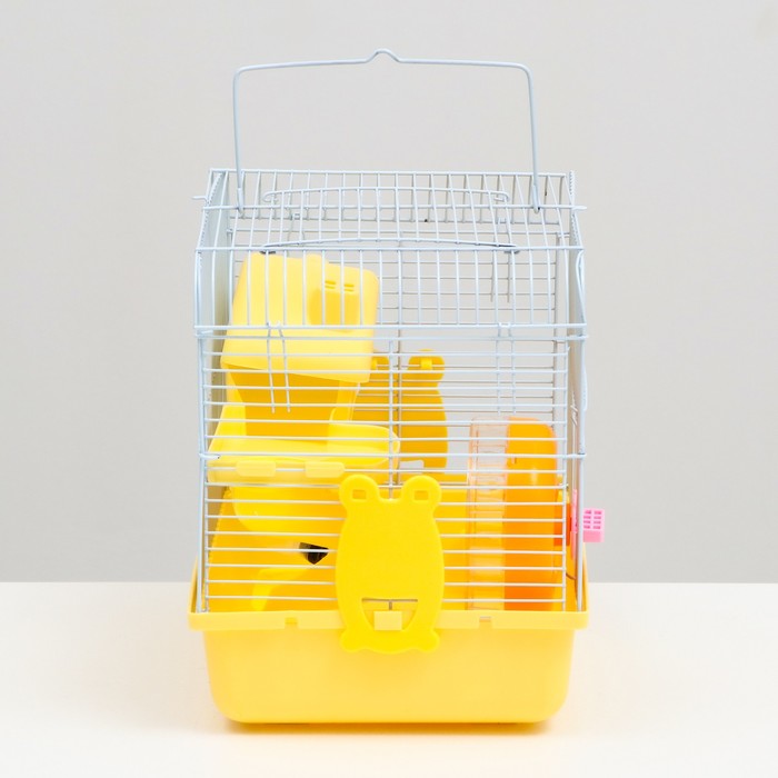 Клетка для грызунов укомплектованная, 27 х 21 х 26 см, жёлтая