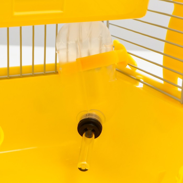 Клетка для грызунов укомплектованная, 27 х 21 х 26 см, жёлтая