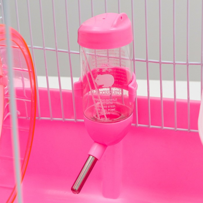 Клетка для грызунов с наполнением, 44,5 х 31 х 36,5 см, розовая